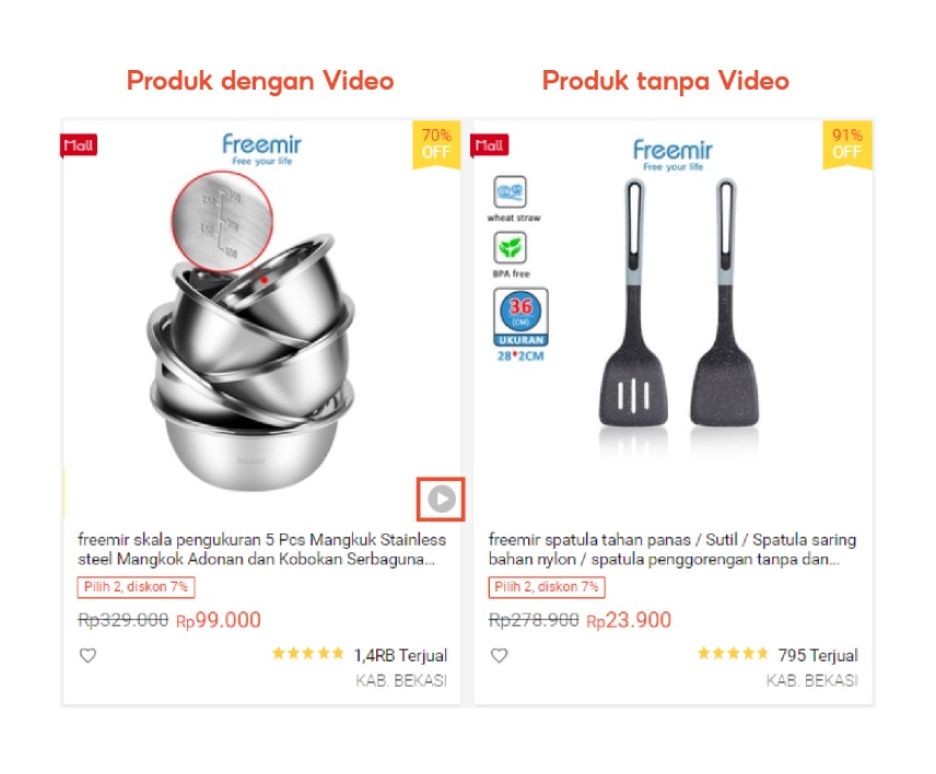 contoh optimasi tampilan produk shopee